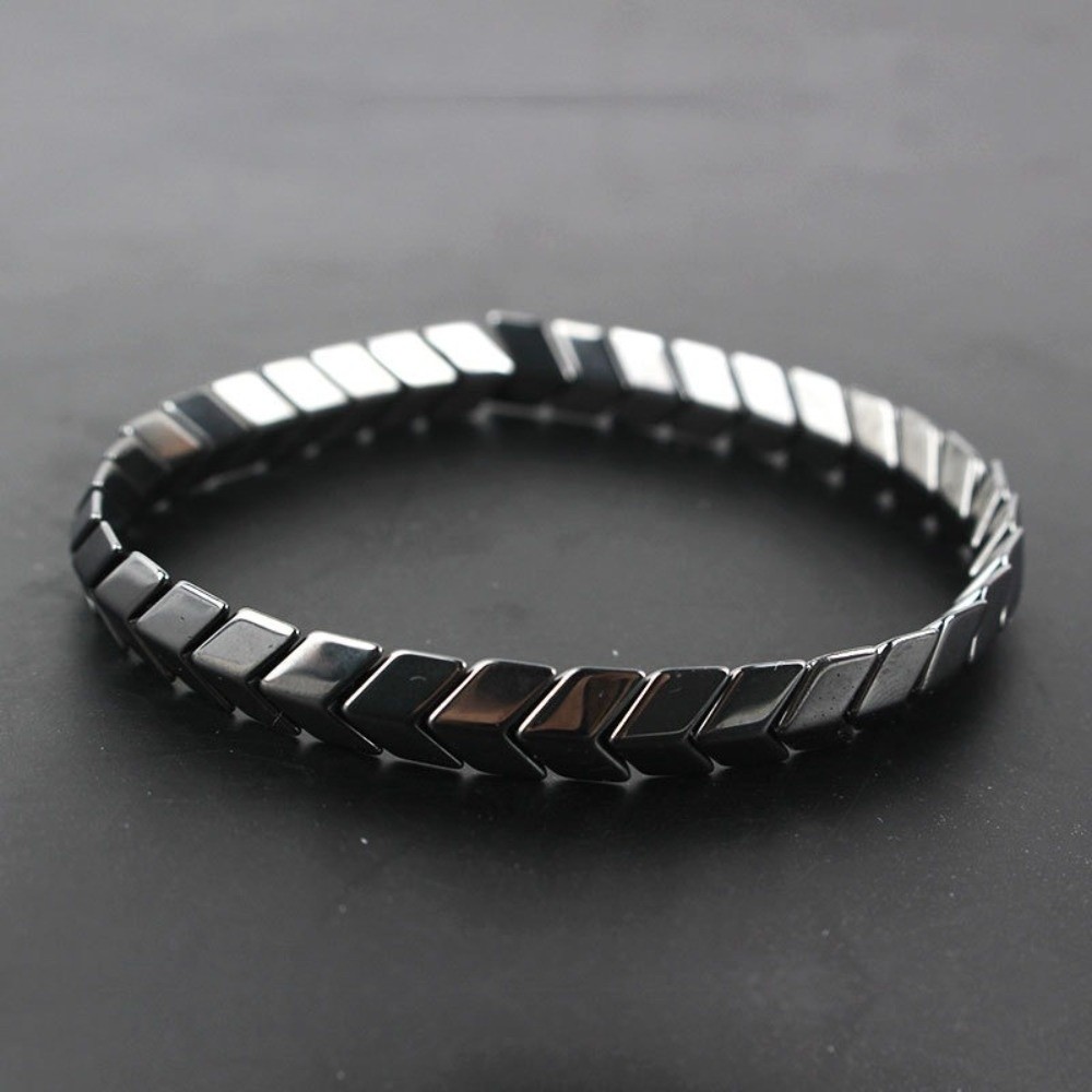 Ceramic Link Bracelet - Elegant Black Gallstone Bracelet Elastic Thread