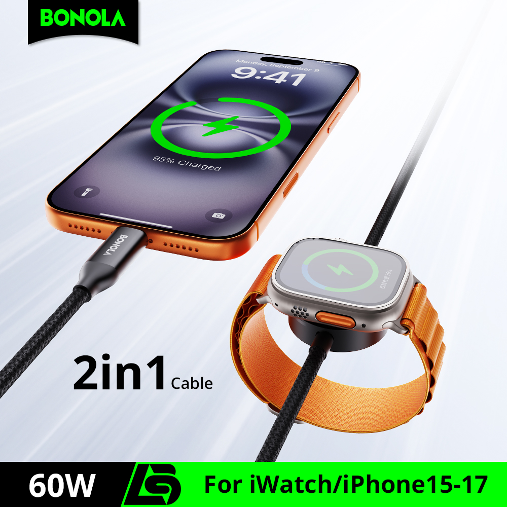 Wireless Charger Watch - Bonola 2 in 1 Fast Watch