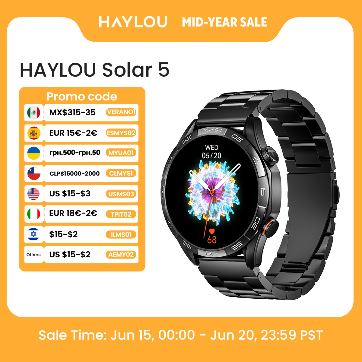 HAYLOU Solar 5 Voice Calling S - đánh giá và giá Smartwatch Instagram
