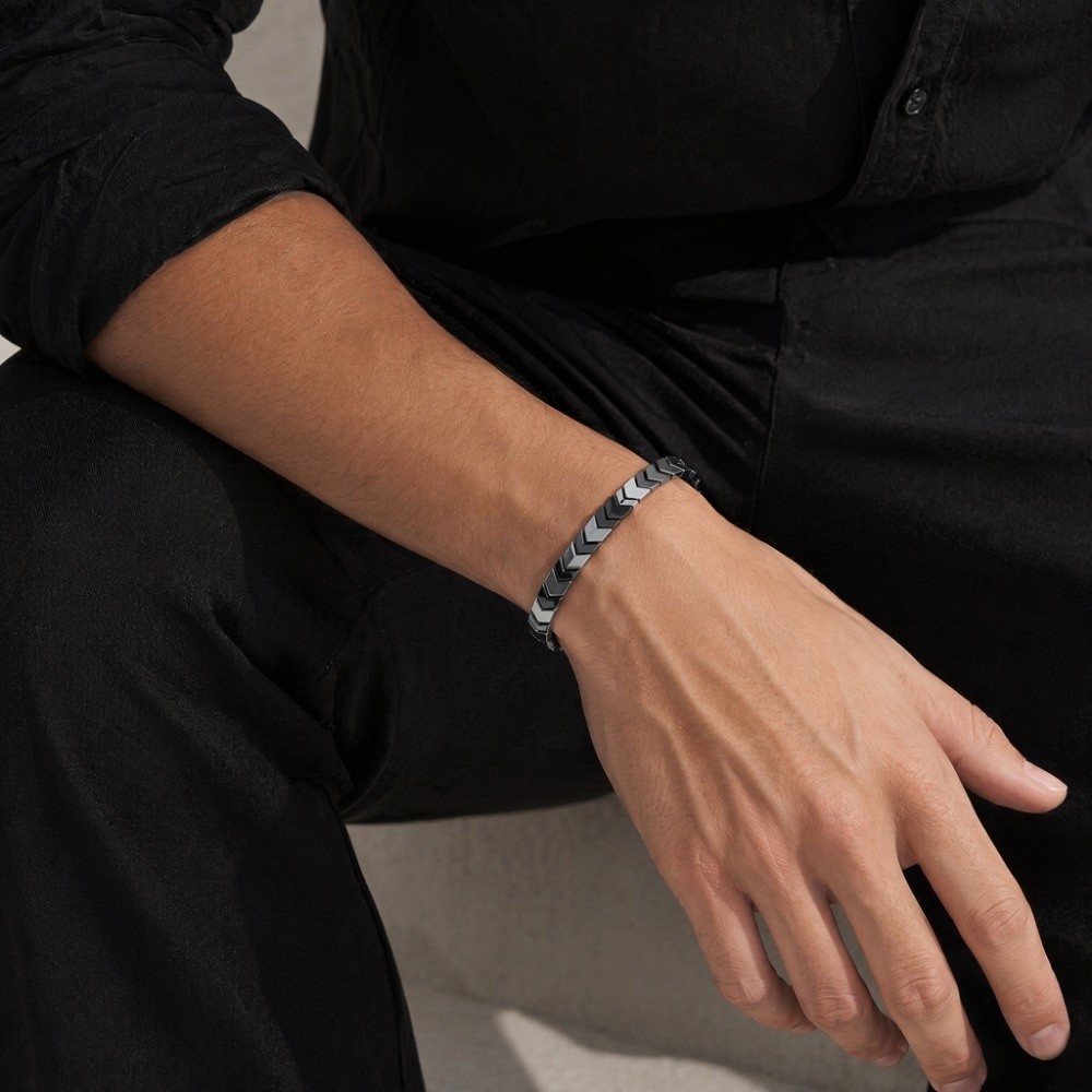 Elegant Black Gallstone Bracel - đánh giá và giá Ceramic Link Bracelet