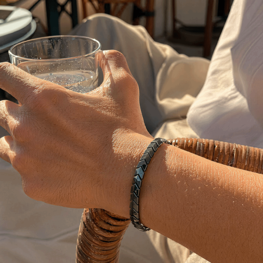 Elegant Black Gallstone Bracel - đánh giá và giá Ceramic Link Bracelet