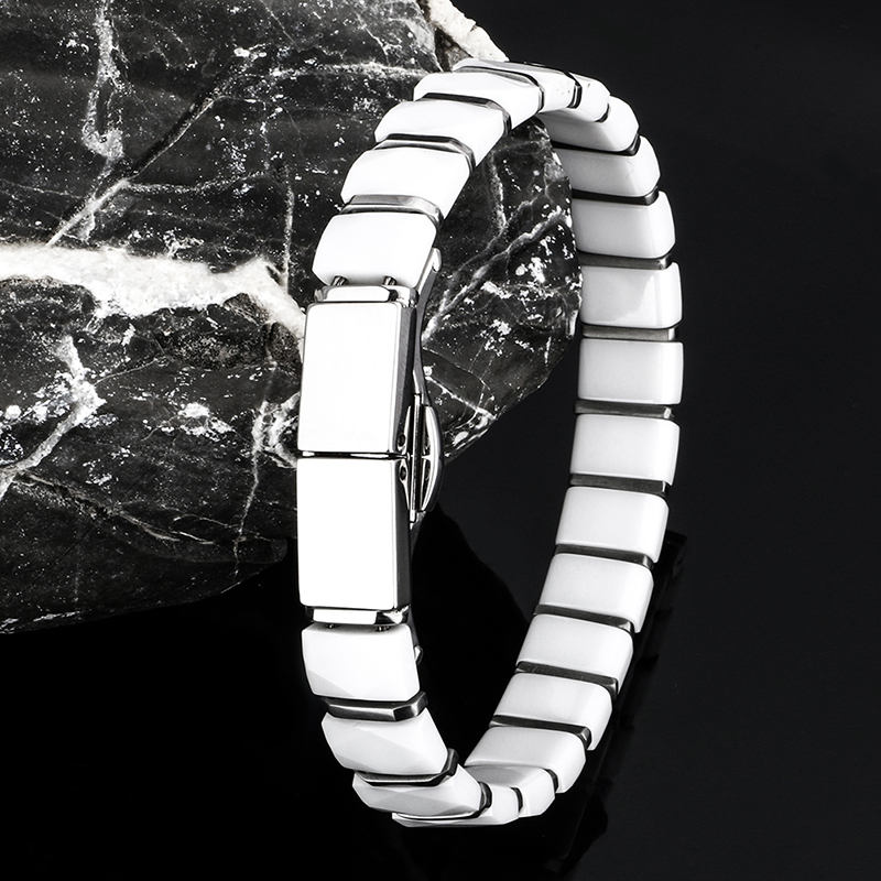 White Black Men Health Bracele - đánh giá và giá Ceramic Link Bracelet