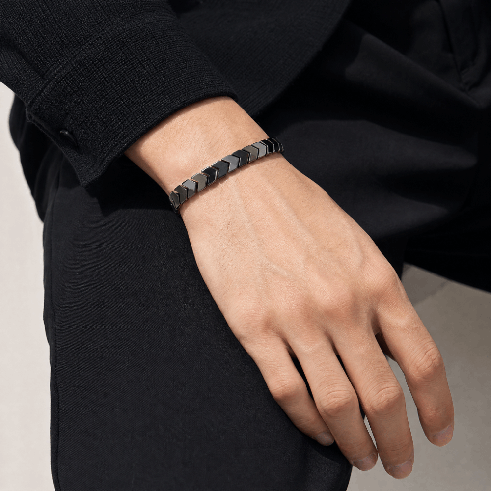 Elegant Black Gallstone Bracel - đánh giá và giá Ceramic Link Bracelet