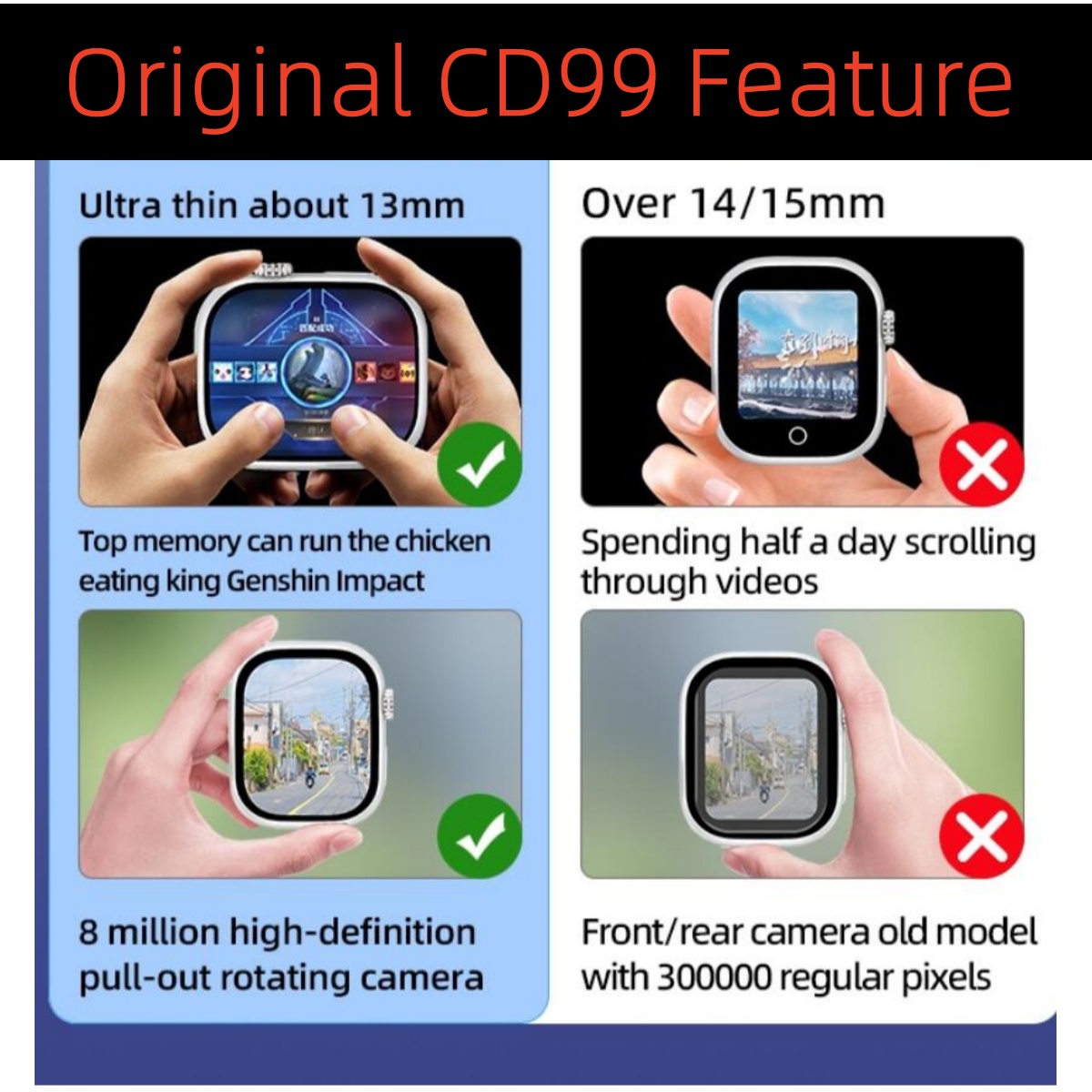 CD99 Smart Watch 8GB RAM AMOLE - đánh giá và giá Smartwatch Instagram