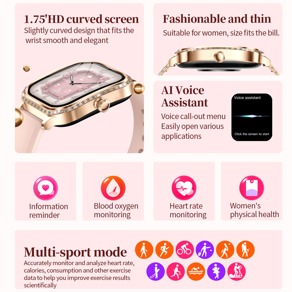 2026 New Fashion Women Diamond - đánh giá và giá Smartwatch Faces