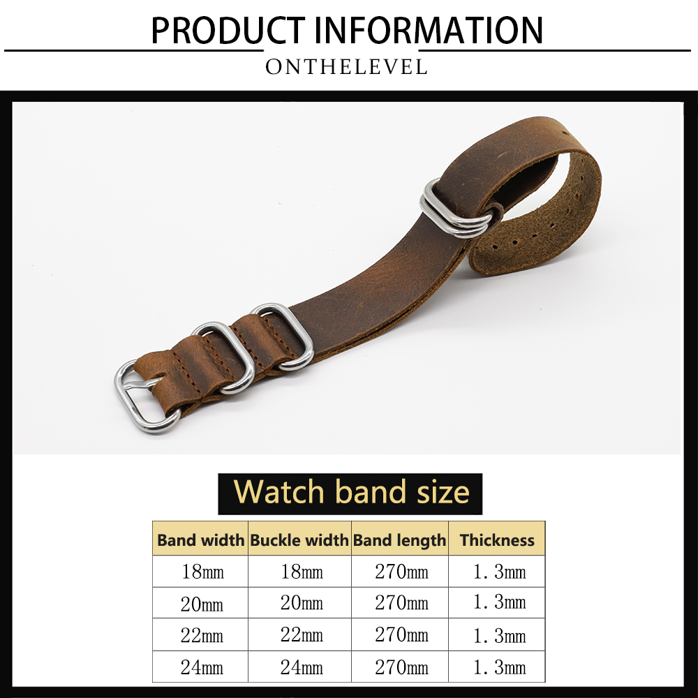 Genuine Leather Watch Band 18m - đánh giá và giá Nylon Nato Strap