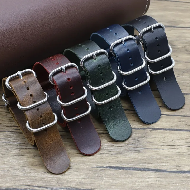 Vintage Genuine Leather Watch  - đánh giá và giá Nylon Nato Strap