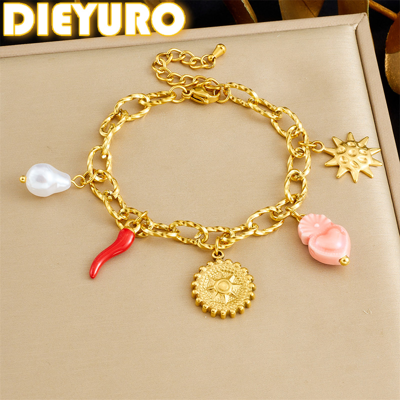 DIEYURO 316L Stainless Steel G - đánh giá và giá Ceramic Link Bracelet