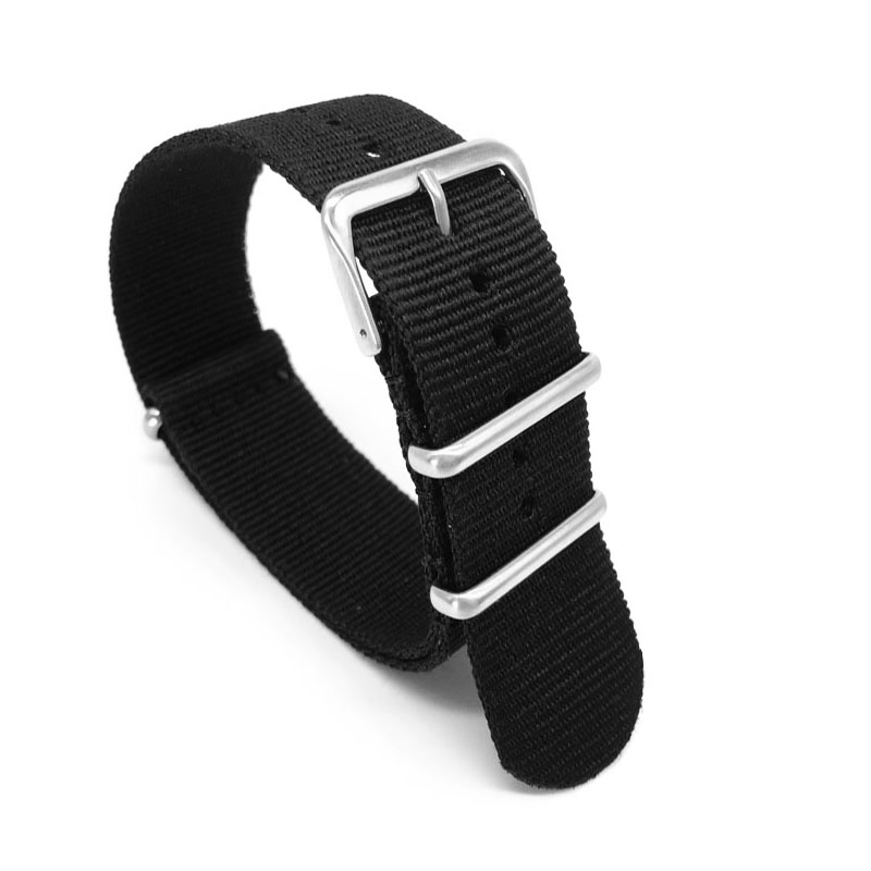 Black Nylon Strap for 16mm 18m - đánh giá và giá Nylon Nato Strap
