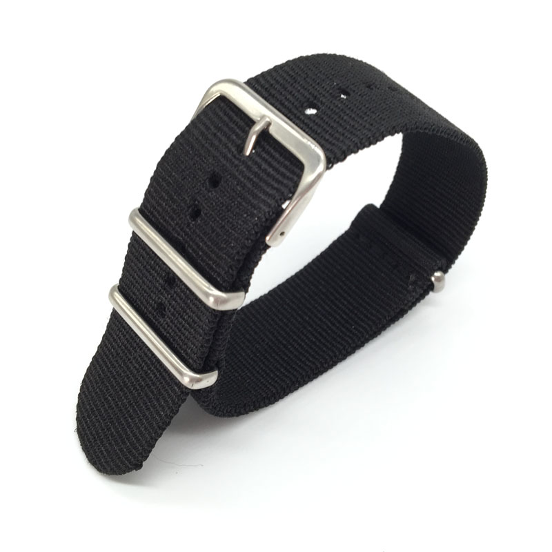 Black Nylon Strap for 16mm 18m - đánh giá và giá Nylon Nato Strap