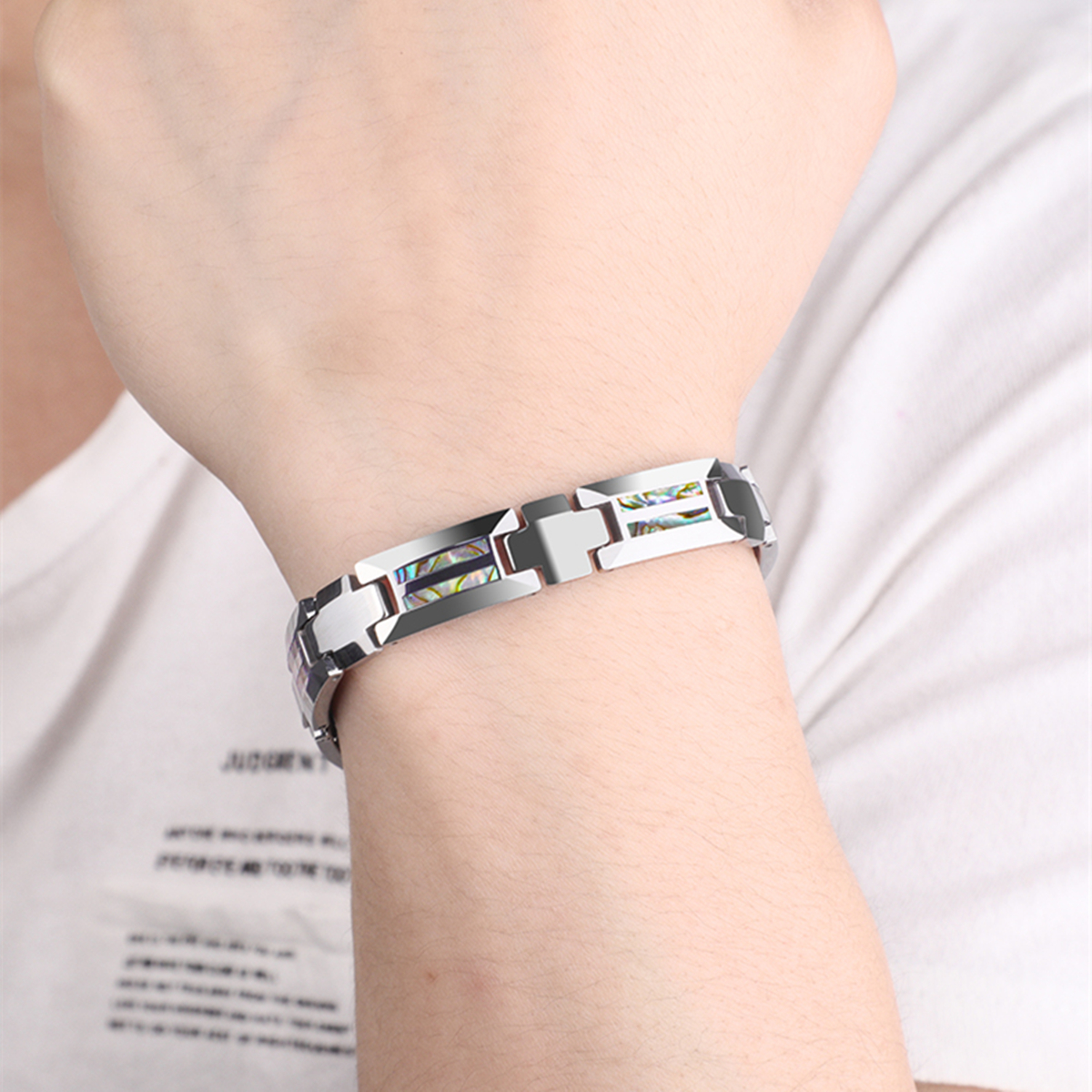 Abalone Shell Tungsten Steel B - đánh giá và giá Ceramic Link Bracelet