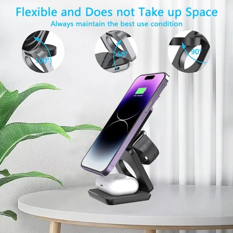3 in 1 Foldable Magnetic Wirel - đánh giá và giá Wireless Charger Watch