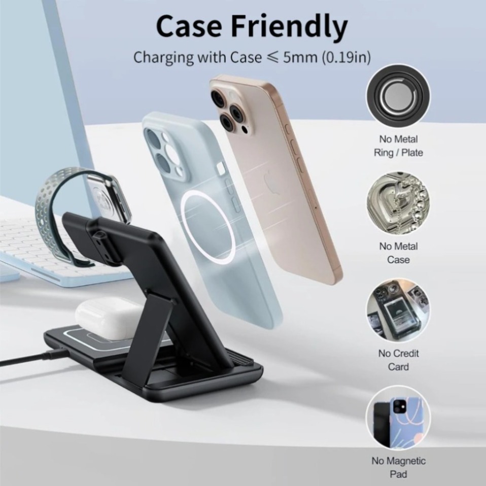 Night LED Light 3 In 1 Wireles - đánh giá và giá Wireless Charger Watch