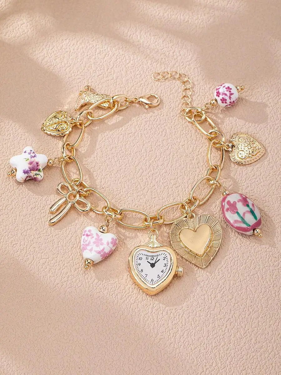 Handmade Floral Porcelain Char - đánh giá và giá Ceramic Link Bracelet
