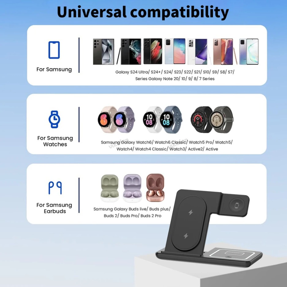 3 In 1 Foldable Wireless Charg - đánh giá và giá Wireless Charger Watch
