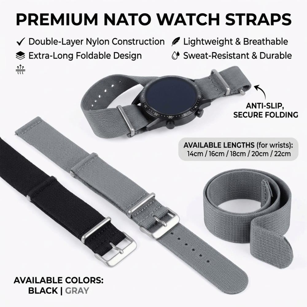 14/16/18/20/22mm NATO Watch Ba - đánh giá và giá Nylon Nato Strap