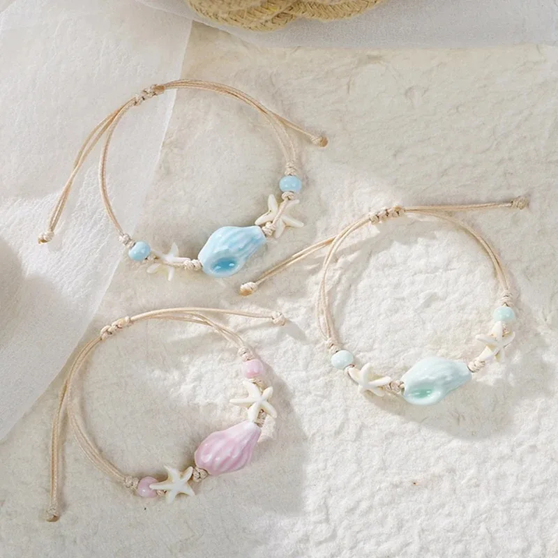 Bohemian Conch Starfish Shells - đánh giá và giá Ceramic Link Bracelet