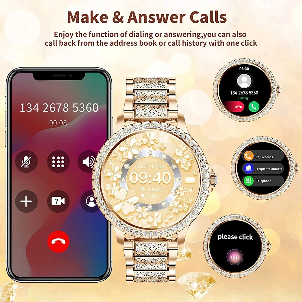Fashion Luxury Gold Women Smar - đánh giá và giá Smartwatch Faces