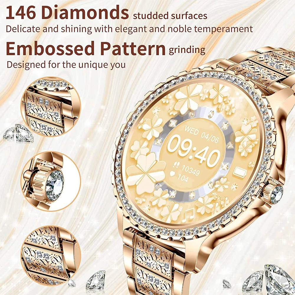 Fashion Luxury Gold Women Smar - đánh giá và giá Smartwatch Faces